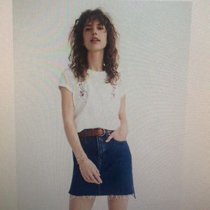 Madewell stretch denim mini skirt: step hem